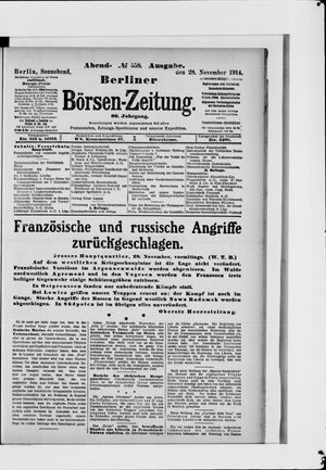 Berliner Börsen-Zeitung vom 28.11.1914