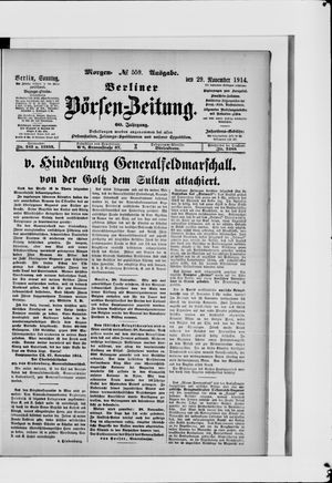 Berliner Börsen-Zeitung vom 29.11.1914
