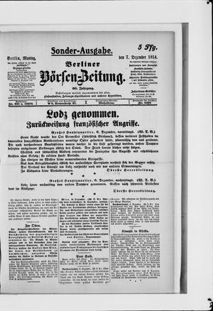 Berliner Börsen-Zeitung vom 07.12.1914