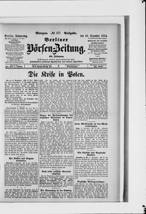 Berliner Börsen-Zeitung vom 10.12.1914