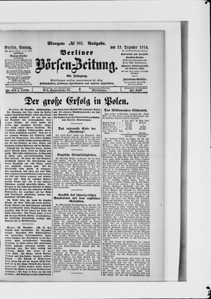 Berliner Börsen-Zeitung vom 13.12.1914