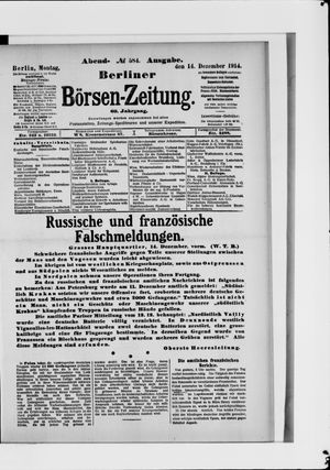 Berliner Börsen-Zeitung vom 14.12.1914