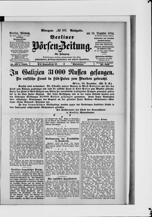 Berliner Börsen-Zeitung vom 16.12.1914