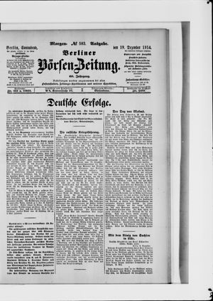 Berliner Börsen-Zeitung vom 19.12.1914