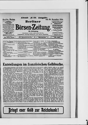 Berliner Börsen-Zeitung vom 21.12.1914