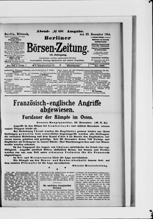 Berliner Börsen-Zeitung vom 23.12.1914