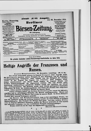 Berliner Börsen-Zeitung vom 24.12.1914