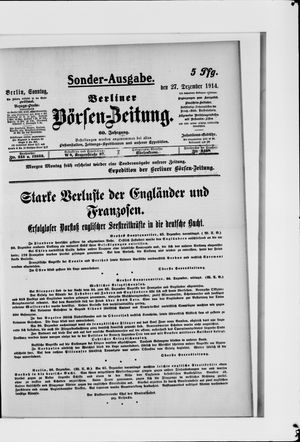 Berliner Börsen-Zeitung vom 27.12.1914