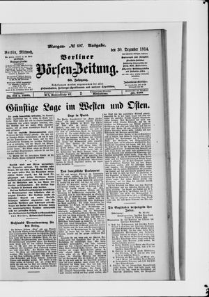 Berliner Börsen-Zeitung vom 30.12.1914