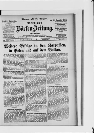 Berliner Börsen-Zeitung vom 31.12.1914