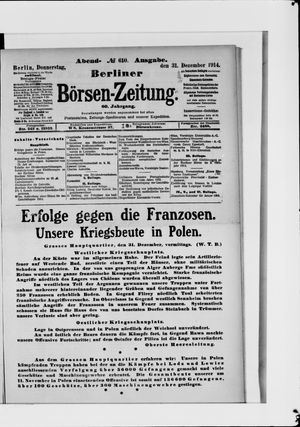 Berliner Börsen-Zeitung vom 31.12.1914