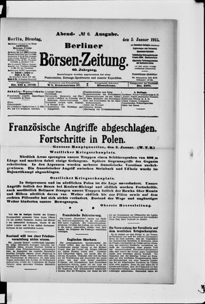 Berliner Börsen-Zeitung vom 05.01.1915