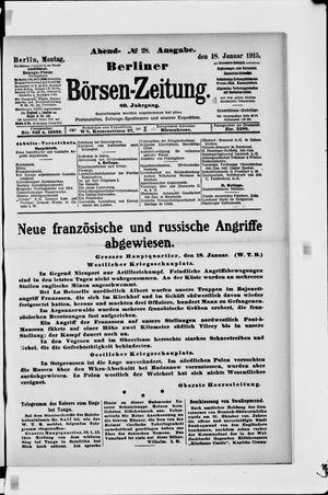 Berliner Börsen-Zeitung vom 18.01.1915