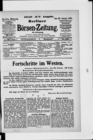 Berliner Börsen-Zeitung on Jan 20, 1915