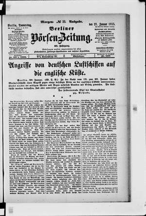 Berliner Börsen-Zeitung on Jan 21, 1915