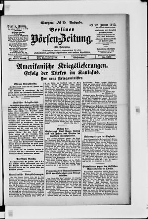 Berliner Börsen-Zeitung vom 22.01.1915