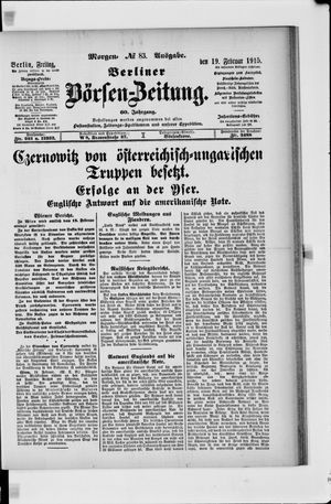 Berliner Börsen-Zeitung on Feb 19, 1915