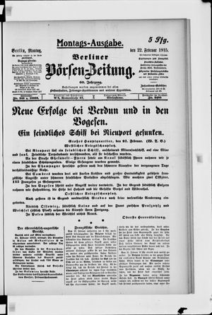 Berliner Börsen-Zeitung vom 22.02.1915