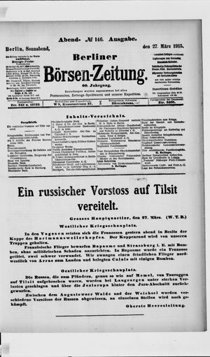 Berliner Börsen-Zeitung vom 27.03.1915