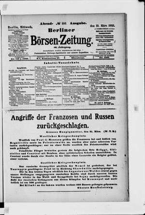 Berliner Börsen-Zeitung vom 31.03.1915