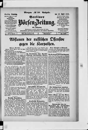 Berliner Börsen-Zeitung on Apr 13, 1915