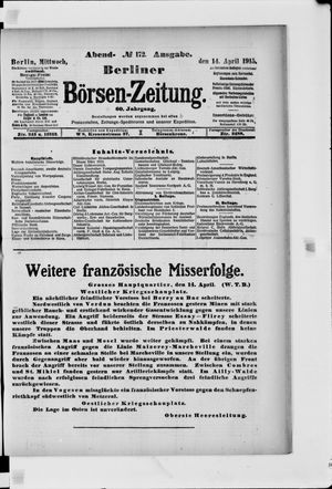 Berliner Börsen-Zeitung vom 14.04.1915