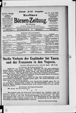 Berliner Börsen-Zeitung on Apr 19, 1915