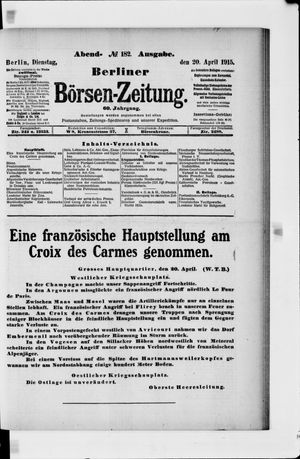 Berliner Börsen-Zeitung on Apr 20, 1915
