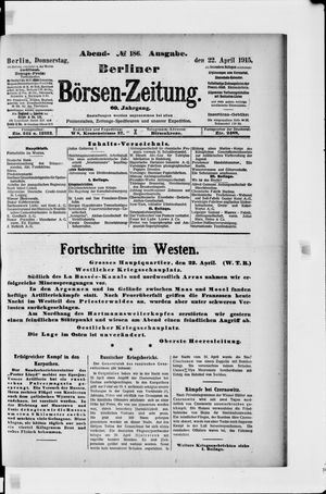 Berliner Börsen-Zeitung on Apr 22, 1915