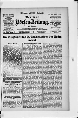 Berliner Börsen-Zeitung vom 27.04.1915