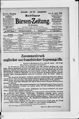 Berliner Börsen-Zeitung vom 27.04.1915