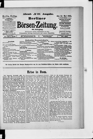 Berliner Börsen-Zeitung on May 14, 1915
