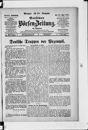 Berliner Börsen-Zeitung vom 15.05.1915
