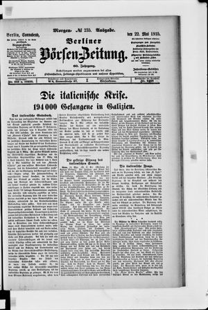 Berliner Börsen-Zeitung vom 22.05.1915