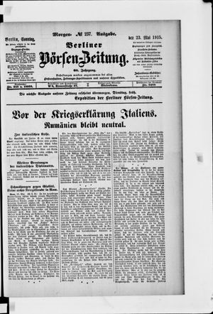 Berliner Börsen-Zeitung vom 23.05.1915