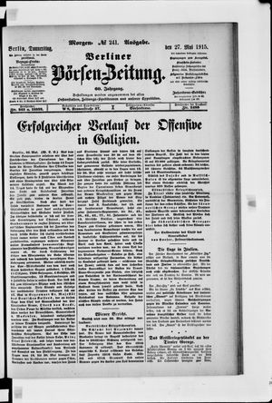 Berliner Börsen-Zeitung vom 27.05.1915
