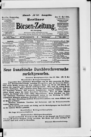 Berliner Börsen-Zeitung vom 27.05.1915
