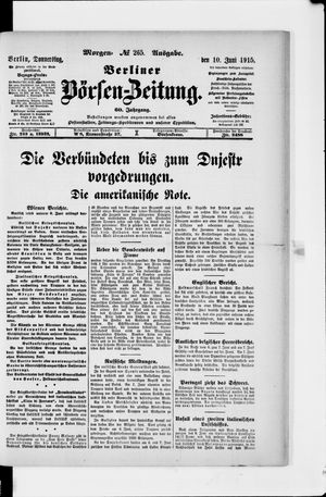 Berliner Börsen-Zeitung vom 10.06.1915
