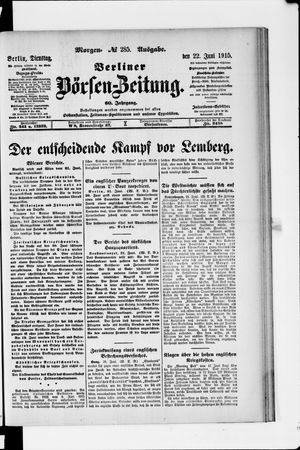 Berliner Börsen-Zeitung vom 22.06.1915