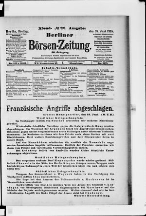 Berliner Börsen-Zeitung vom 25.06.1915
