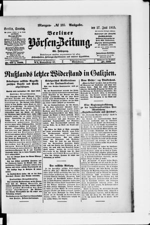 Berliner Börsen-Zeitung vom 27.06.1915
