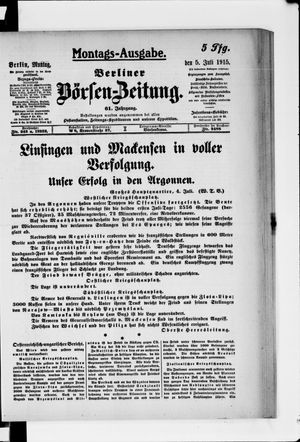 Berliner Börsen-Zeitung on Jul 5, 1915