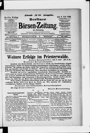 Berliner Börsen-Zeitung vom 09.07.1915
