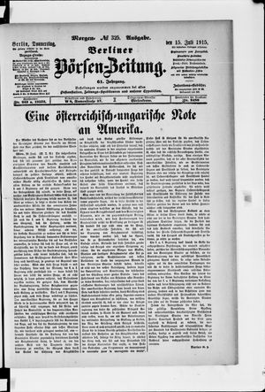 Berliner Börsen-Zeitung vom 15.07.1915