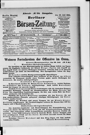 Berliner Börsen-Zeitung vom 20.07.1915