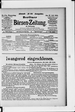 Berliner Börsen-Zeitung vom 22.07.1915