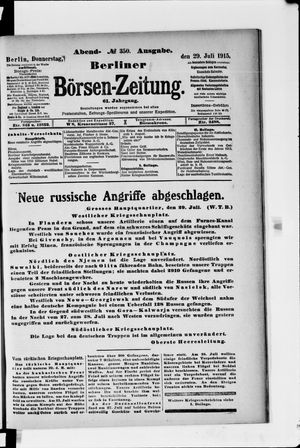 Berliner Börsen-Zeitung vom 29.07.1915