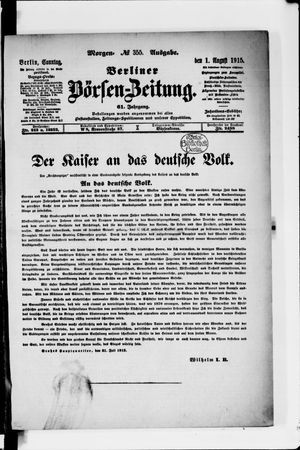 Berliner Börsen-Zeitung vom 01.08.1915