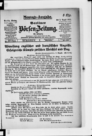 Berliner Börsen-Zeitung on Aug 2, 1915
