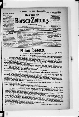 Berliner Börsen-Zeitung on Aug 2, 1915